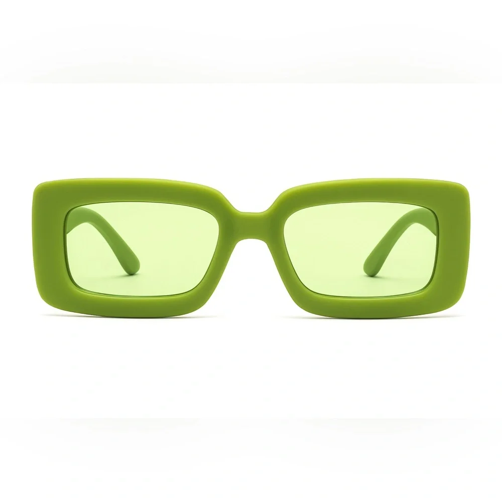 Green Rectangular Sunglasses - Picture 1 of 4
